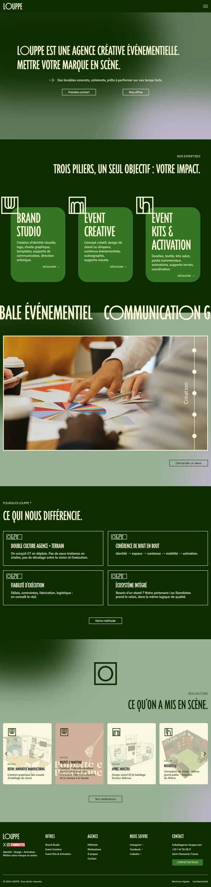 Aperçu du site en production, version ordinateur